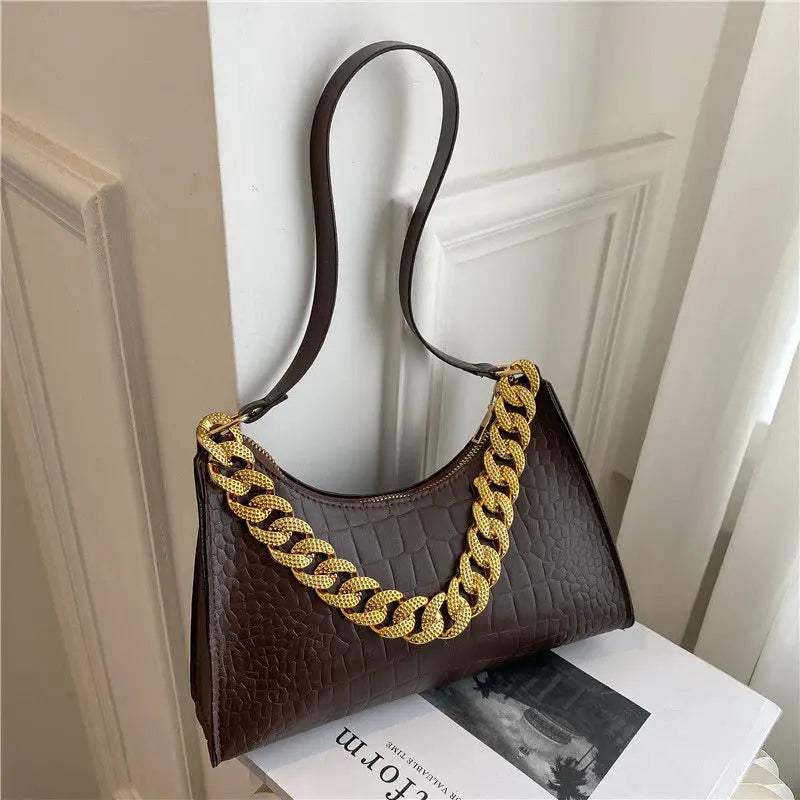 Vintage Chain Underarm Bags for Women Casual Shoulder Bags