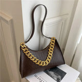 Vintage Chain Underarm Bags for Women Casual Shoulder Bags