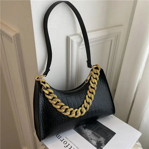 Vintage Chain Underarm Bags for Women Casual Shoulder Bags
