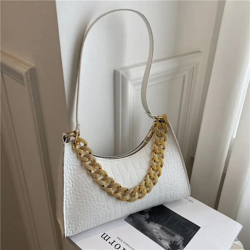 Vintage Chain Underarm Bags for Women Casual Shoulder Bags