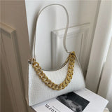 Vintage Chain Underarm Bags for Women Casual Shoulder Bags