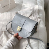 Crocodile Pattern Shoulder Bag PU Leather Messenger Bag