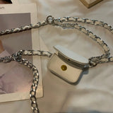 Women MINI Bag Metal Chain PU Hasp Soft Shoulder Bag Pures