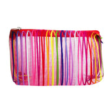 Colorful Striped Makeup Bag High Capacity Dust-proof Portable Toiletries Organiz