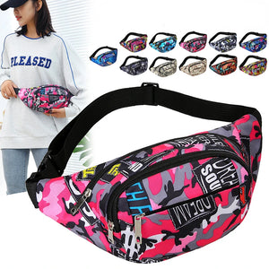 Canvas Outdoor Sports Waist Bag Waterproof Fanny Pack Crossbody Banana Bag