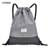 Drawstring Backpack Canvas Beach Bag Outdoor Sport Bag Women Men