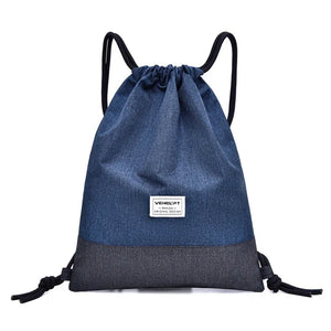 Drawstring Backpack Canvas Beach Bag Outdoor Sport Bag Women Men