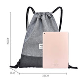 Drawstring Backpack Canvas Beach Bag Outdoor Sport Bag Women Men