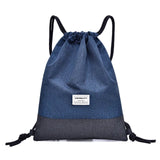 Drawstring Backpack Canvas Beach Bag Outdoor Sport Bag Women Men