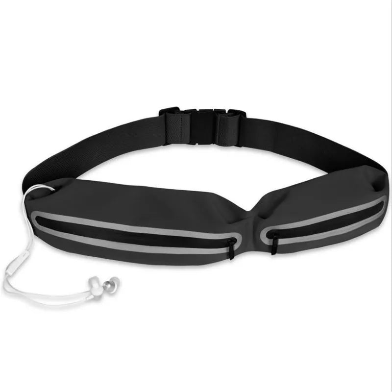 Unisex Fitness Waist Bag with Reflective Strip, Running & Cycling Waist Pack
