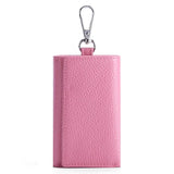 Leather Key Wallets 6 Ring Buckle Key Case Housekeeper Holder