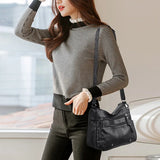Large Capacity Messenger Bag Soft Leather Shoulder Crossbody Bags
