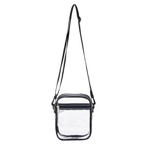 Portable Clear Crossbody Bag Waterproof Zipper Closure
