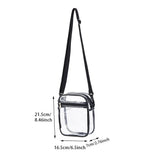 Portable Clear Crossbody Bag Waterproof Zipper Closure