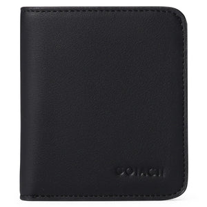 RFID Blocking Leather Bifold Zipper Wallet with ID Window