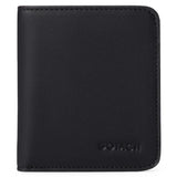 RFID Blocking Leather Bifold Zipper Wallet with ID Window