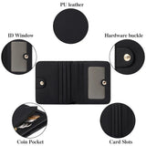 RFID Blocking Leather Bifold Zipper Wallet with ID Window