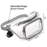 Stitching Clear Waist Bag, Double-Layer Zippers Waterproof Pack