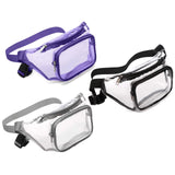 Clear Double-Layer Zippers Waist Bag Waterproof Adjustable Straps Pack