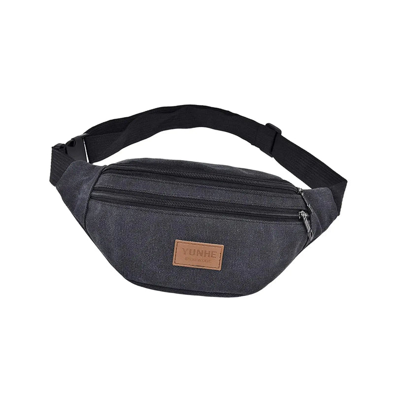 Canvas Waist Pack with Zipper Pocket for Shopping Camping