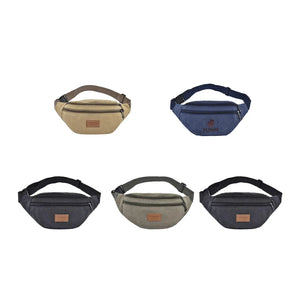 Canvas Waist Pack with Zipper Pocket for Shopping Camping