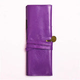 Soft Leather Pencil Case Stationery Clutch Bag Portable