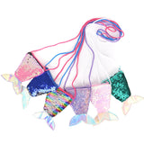 Mermaid Tail Sequins Coin Purse Girls Crossbody Bags Sling Money Change Card Hol