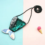 Mermaid Tail Sequins Coin Purse Girls Crossbody Bags Sling Money Change
