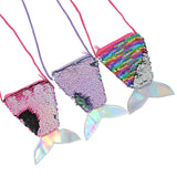 Mermaid Tail Sequins Coin Purse Girls Crossbody Bags Sling Money Change Card Hol
