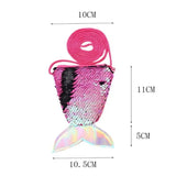 Mermaid Tail Sequins Coin Purse Girls Crossbody Bags Sling Money Change