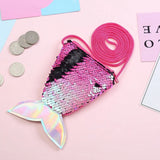 Mermaid Tail Sequins Coin Purse Girls Crossbody Bags Sling Money Change