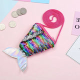 Mermaid Tail Sequins Coin Purse Girls Crossbody Bags Sling Money Change