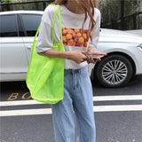 Women Mesh Handbag Ladies Foldable Shopping Shoulder Bags Reusable Beach Bag