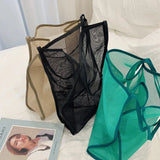 Women Mesh Handbag Ladies Foldable Shopping Shoulder Bags Reusable Beach Bag