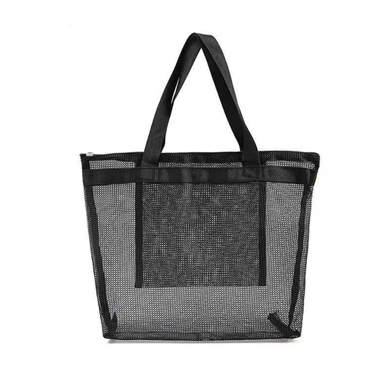 Women Mesh Transparent Bag Large Capacity Picnic Beach Bags Female Casual Solid