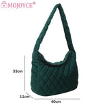 Women Messenger Bag Quilted Shoulder Handbag Large Capacity Zipper