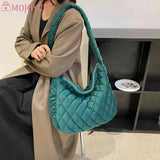 Women Messenger Bag Quilted Shoulder Handbag Large Capacity Zipper