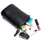 Soft Cow Leather Women Messenger Bag Zipper Crossbody Phone Holder