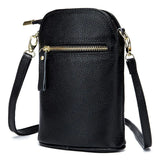 Soft Cow Leather Women Messenger Bag Zipper Crossbody Phone Holder