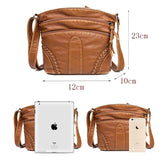 Retro Leather Messenger Bag for Women Small Crossbody Shoulder Purse