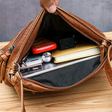 Retro Leather Messenger Bag for Women Small Crossbody Shoulder Purse