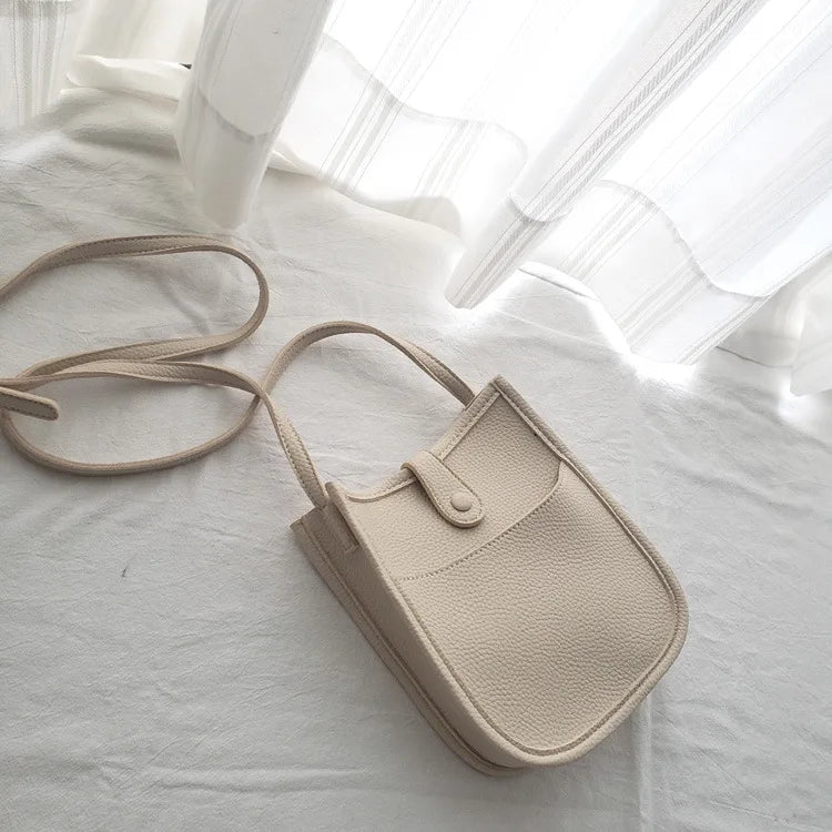 Women Messenger Bag Mini Soft PU Leather Bucket Shoulder Bag