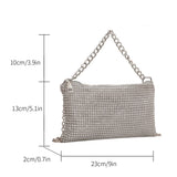 Rhinestone Crossbody Bag Envelope Chain Purse Party Clutch