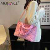 Quilted Nylon Messenger Bag Casual Zipper Tote