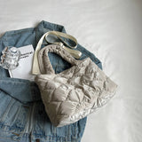 Nylon Cotton-padded Messenger Bag Zipper Satchel