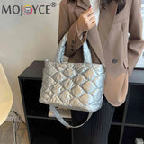 Quilted Nylon Messenger Bag Casual Zipper Tote