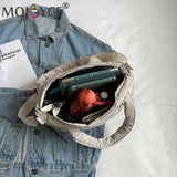 Quilted Nylon Messenger Bag Casual Zipper Tote
