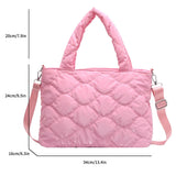 Winter Quilted Women Messenger Bag Nylon Top-handle Tote