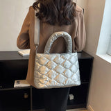 Quilted Nylon Messenger Bag for Women
