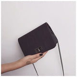 Square Cloth Pattern Mini Bag Turn Lock Female Handbag